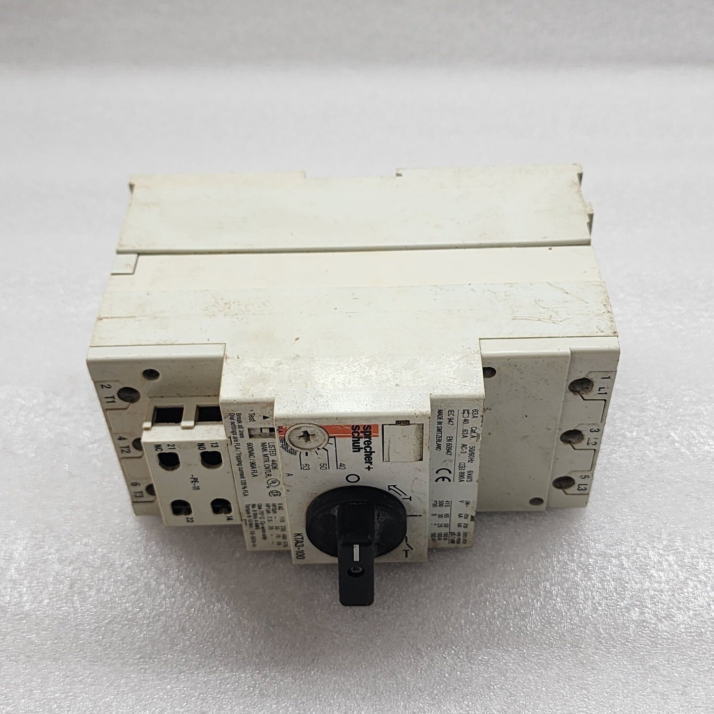 SPRECHER + SCHUH KTA3-100 MOTOR CIRCUIT CONTROLLER 40-63A