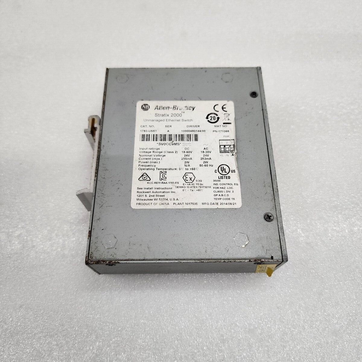 ALLEN BRADLEY CAT 1783-US5T ETHERNET SWITCH SER A 171066
