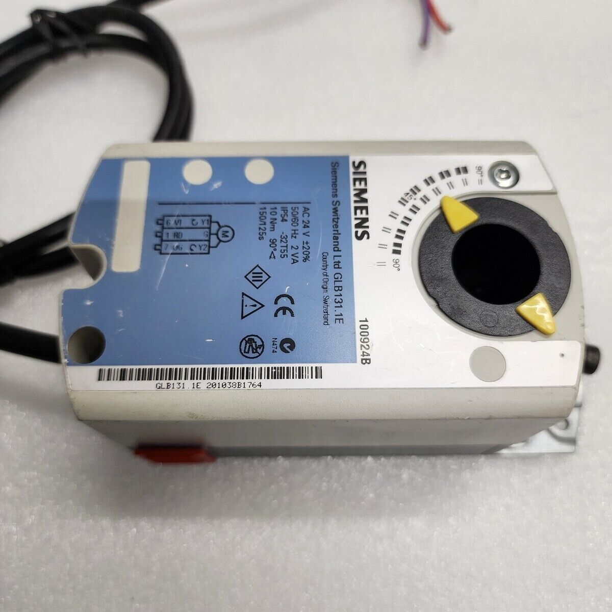 SIEMENS GLB 131.1E ACTUATOR 110609B 24VAC