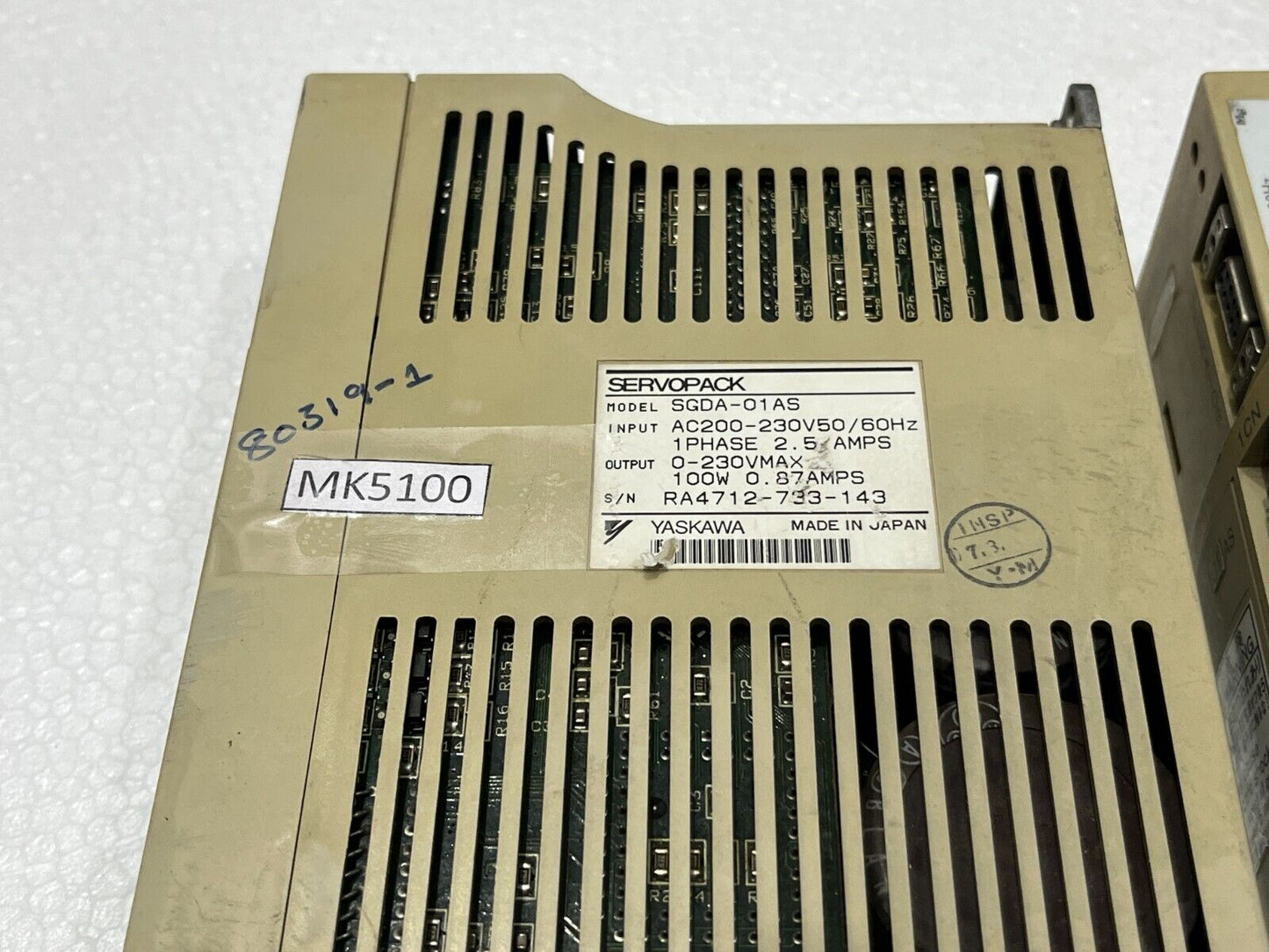 YASKAWA SGDA-01AS AC SERVOPACK SERVO DRIVE FRONT COVER BROKEN