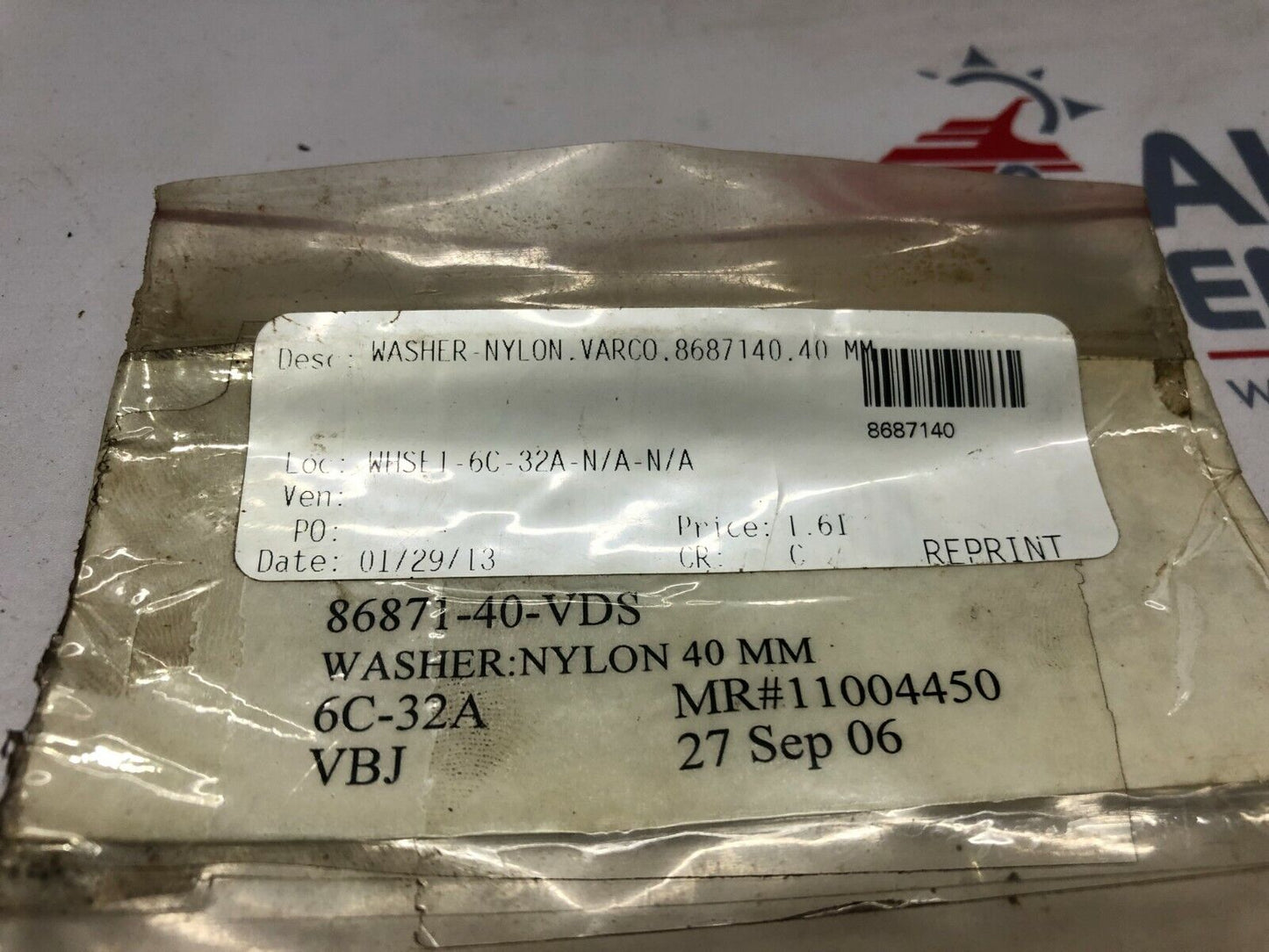 VARCO 8687140 NYLON WASHER 40MM LOT OF 10 UNIT