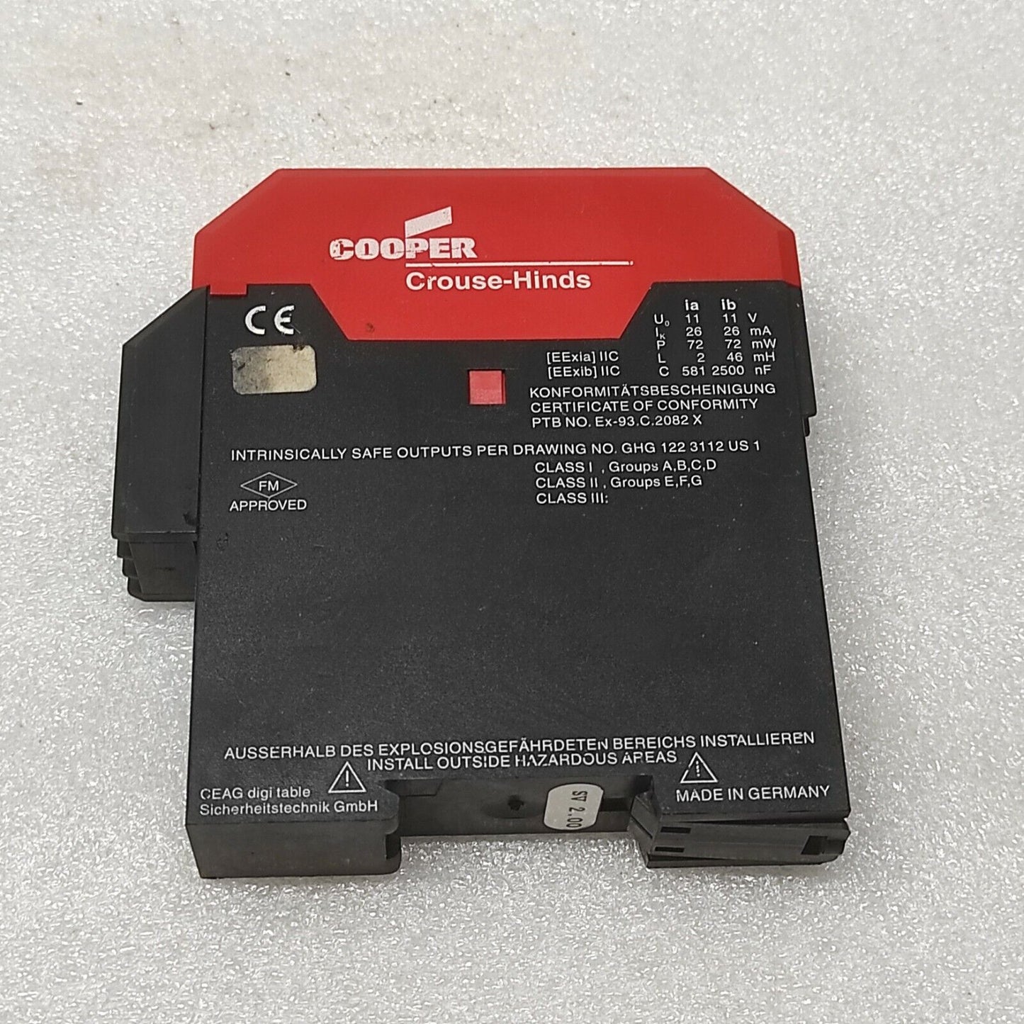 CEAG 1/942 SWITCH AMPLIFIER 3121B1002 230VAC