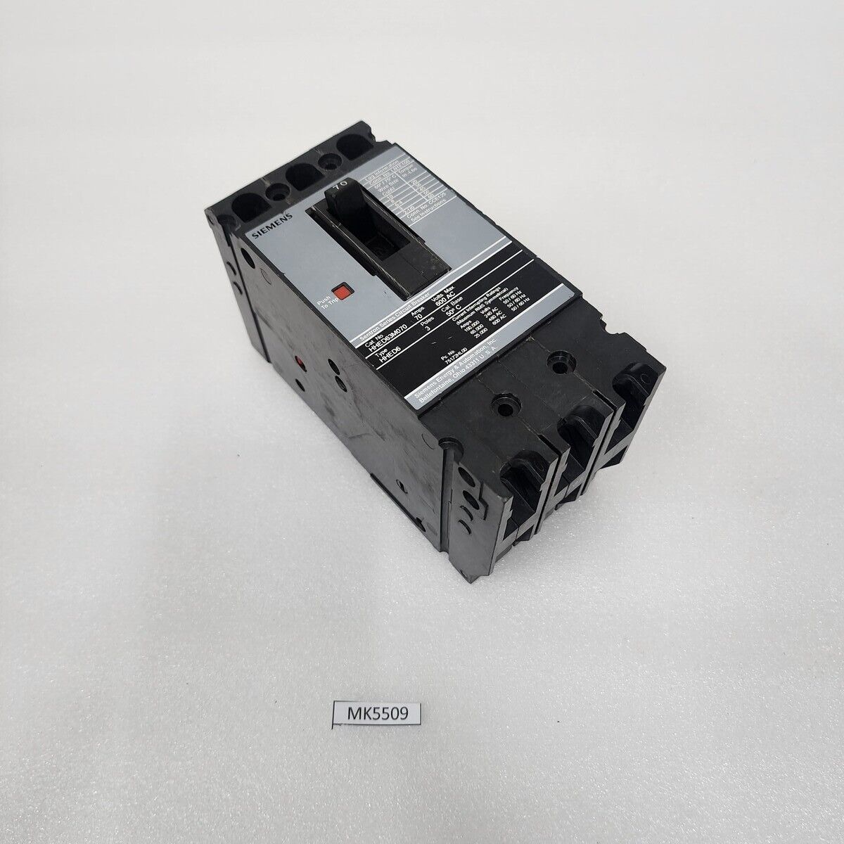 Siemens HHED63M070 3-POLE Schutzschalter 70A 600V HHED6