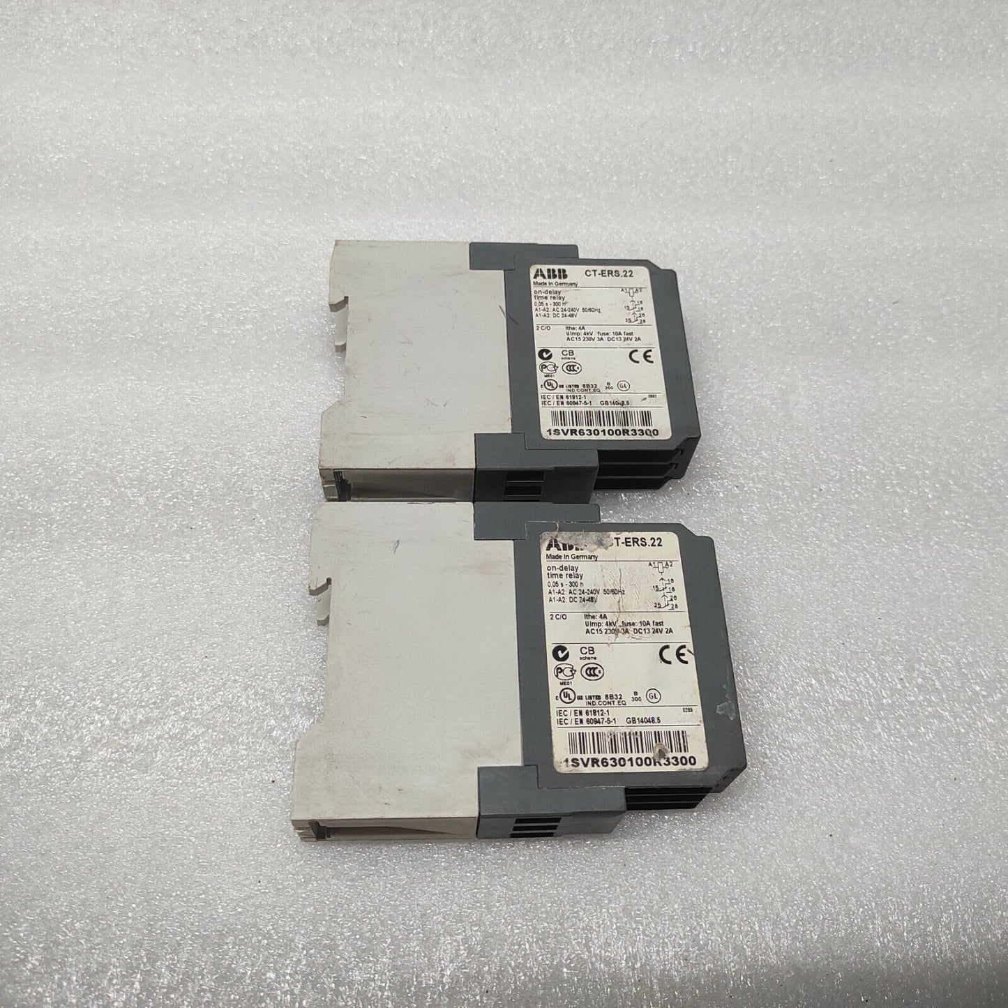 ABB CT-ERS.22 ON DELAY TIME RELAY 1SVR630100R3300 24-240VAC/24-48VDC