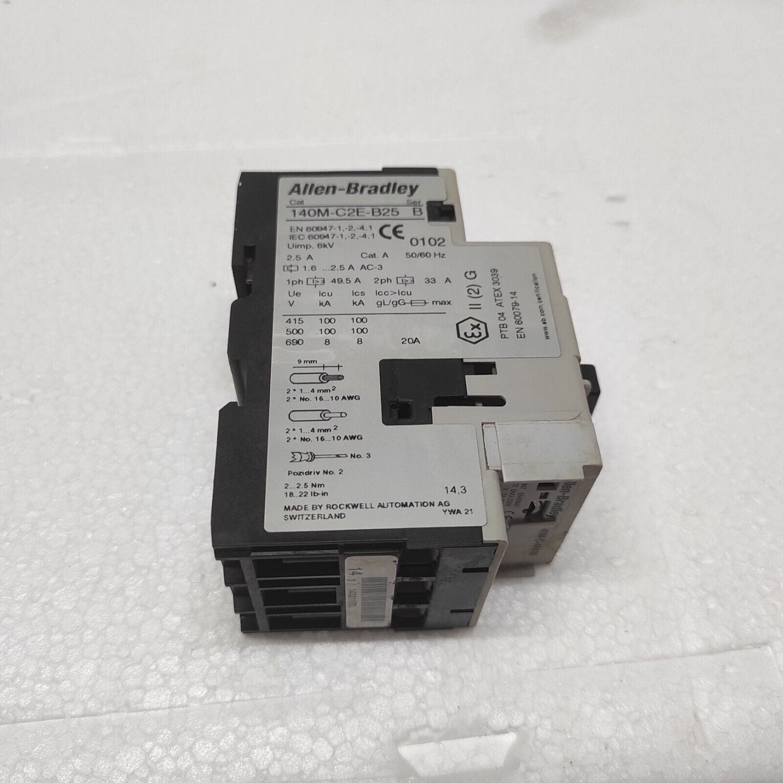 ALLEN BRADLEY 140M-C2E-B25 CIRCUIT BREAKER MOTOR PROTECTION 