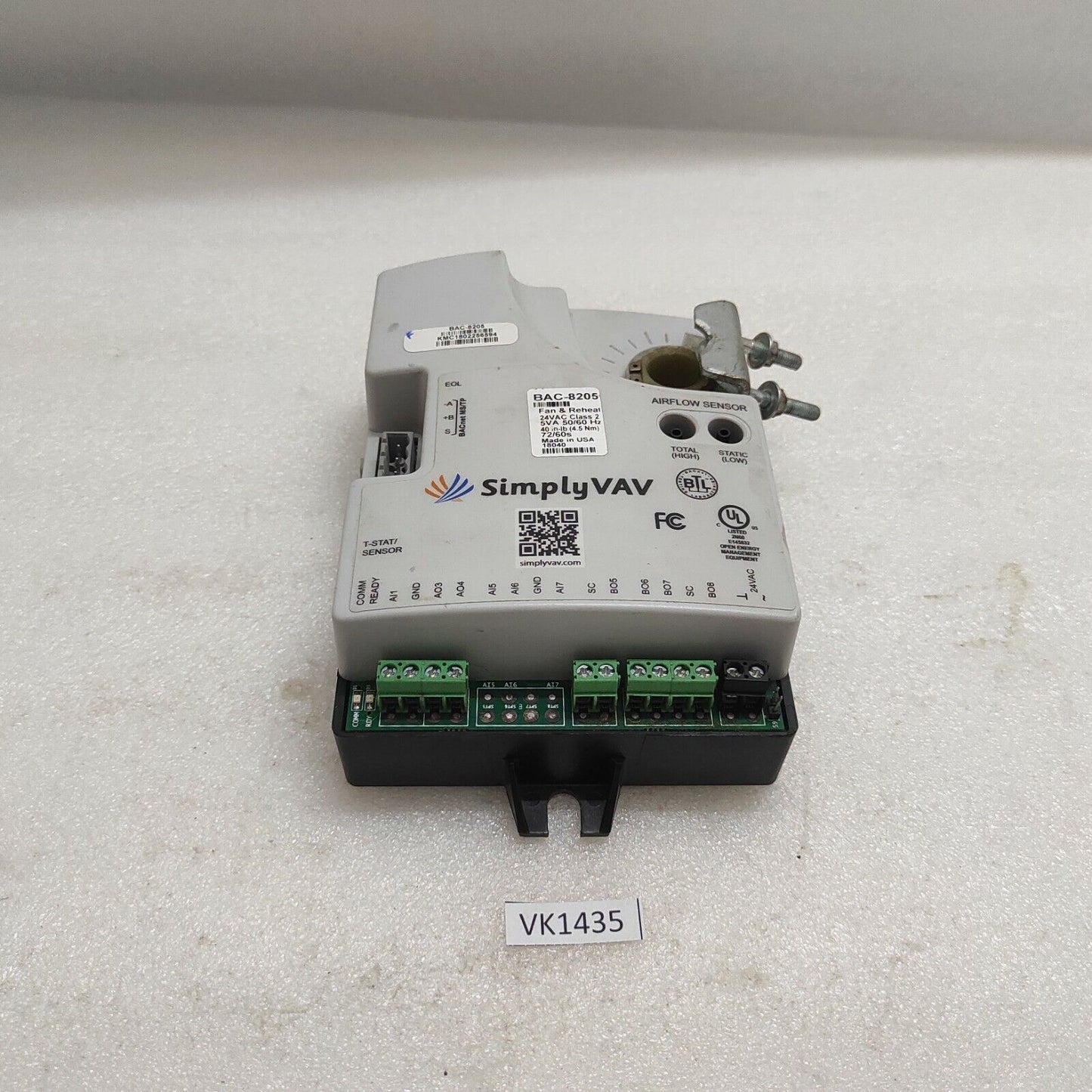 SIMPLY VAV BAC-8205 BACNET FAN AND REHEAT CONTROLLER 24VAC