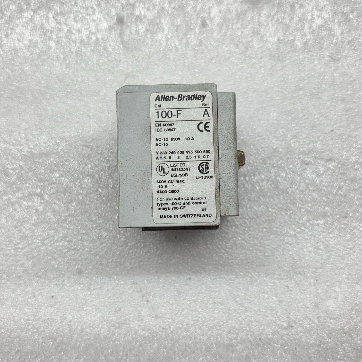 ALLEN BRADLEY CAT 100-F AUXILIARY CONTACT