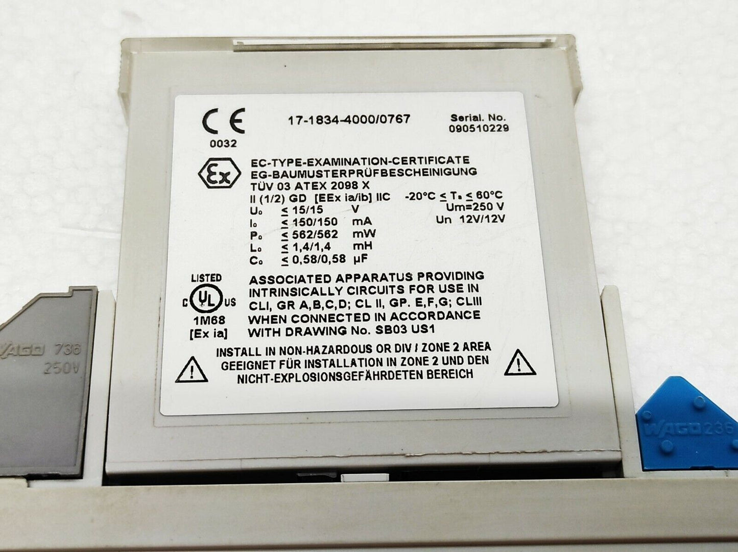 Bartec SB 0767 Process CONT EQ DC-Double Barrier SB0767 17-1834-4000/0767