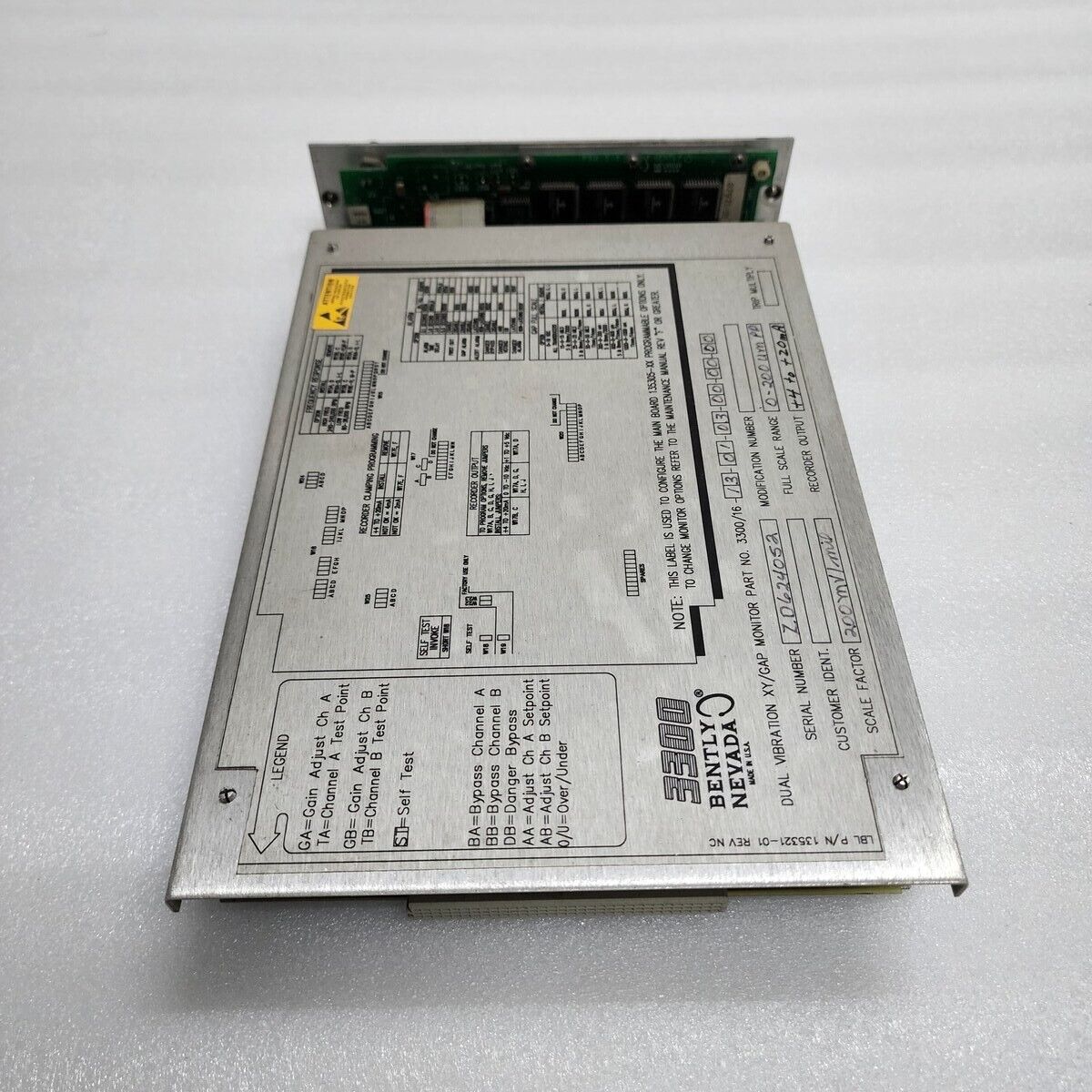 BENTLY NEVADA 3300/16-13-01-03-00-00-00 DUAL VIBRATION XY/GAP MONITOR  3300/16