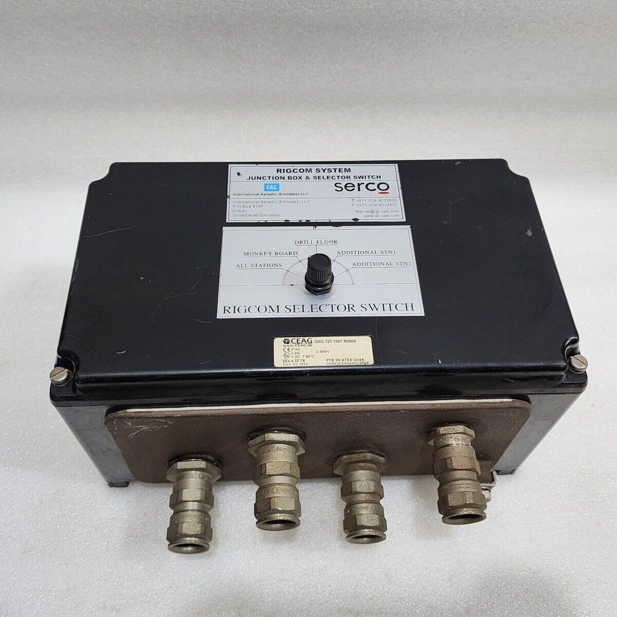 CEAG GHG 721 1001 R0004 RIGCOM SELECTOR SWITCH GHG7211001R0004