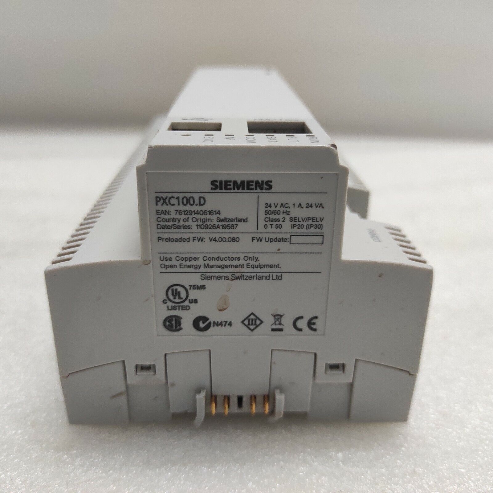 SIEMENS PXC100.D AUTOMATION STATION BACNET 24V