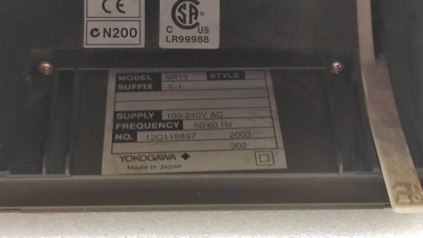 YOKOGAWA SR13-E-1 STRIP CHART RECORDER 100-240VAC SR13