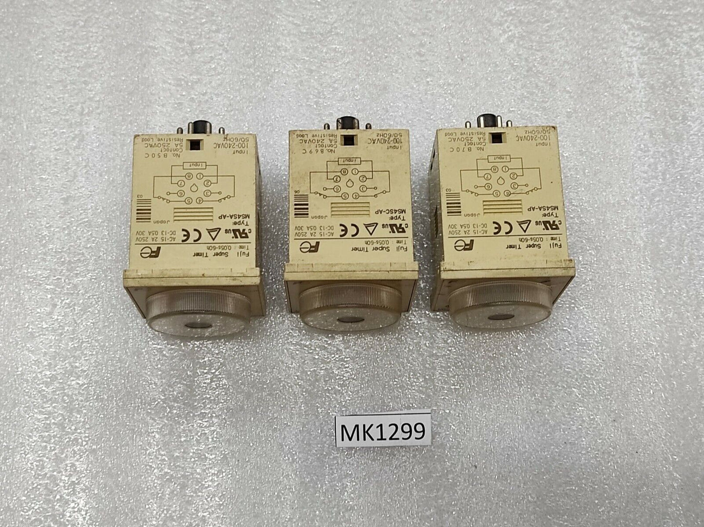 Fuji MS4SA-AP Super Timer 100-240V AC 0.05S-60H LOT OF 3 UNIT