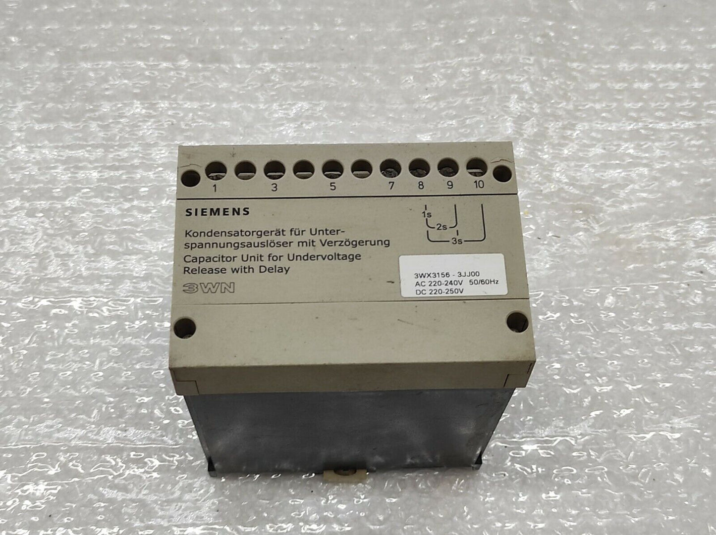 Siemens 3WN Capacitor Unit for Undervoltage Release With Delay 3WX3156-3JJ00 220