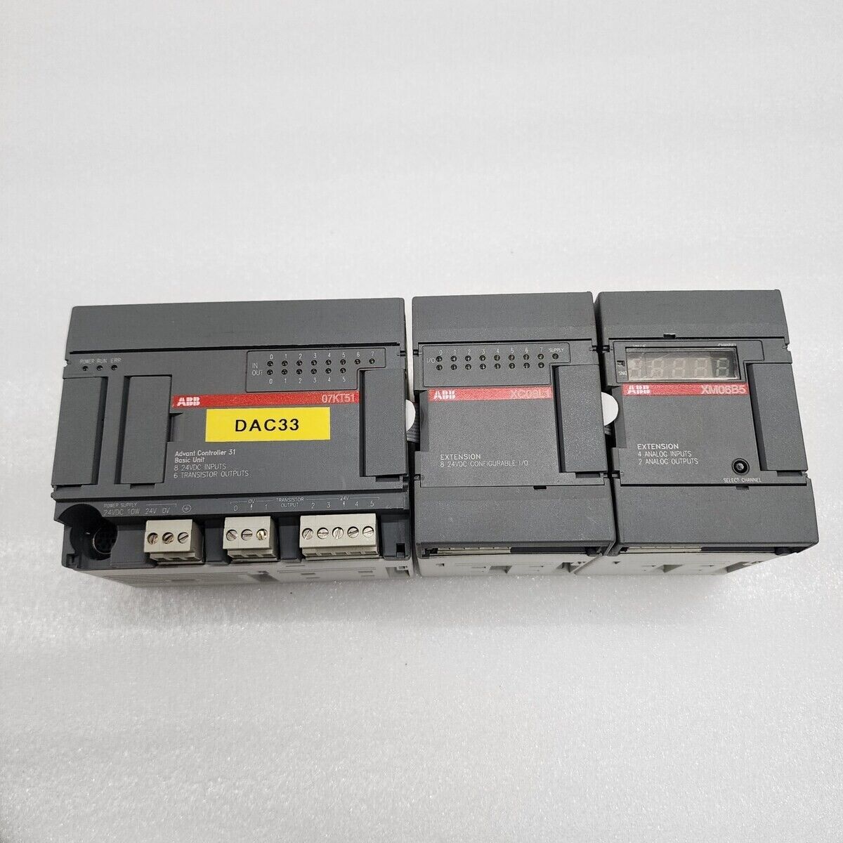 ABB 07KT51-I18 & XC08L1-B03 & XM06B5-G10 BASIC UNIT WITH I/O EXTENSION UNIT