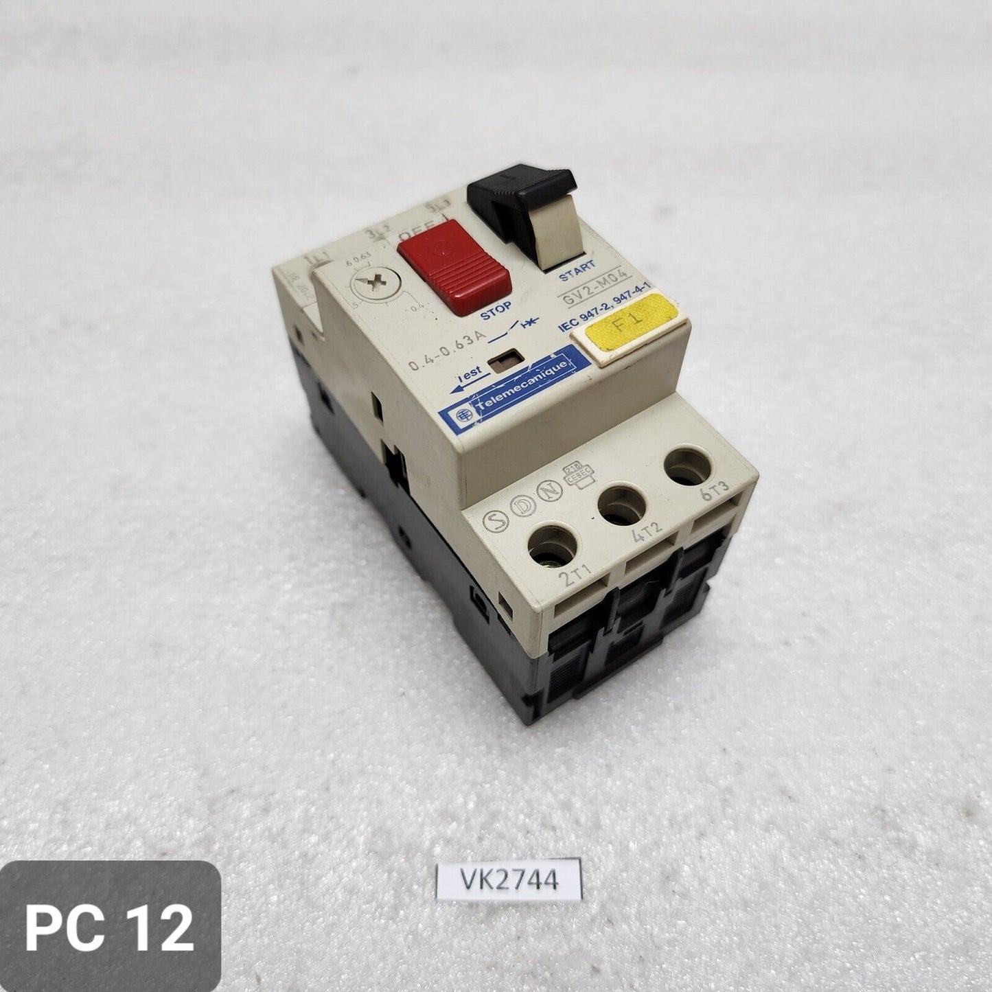 TELEMECANIQUE GV2-M04 CIRCUIT BREAKER MOTOR PROTECTION 0.4-0.63A LOT OF 12 UNIT