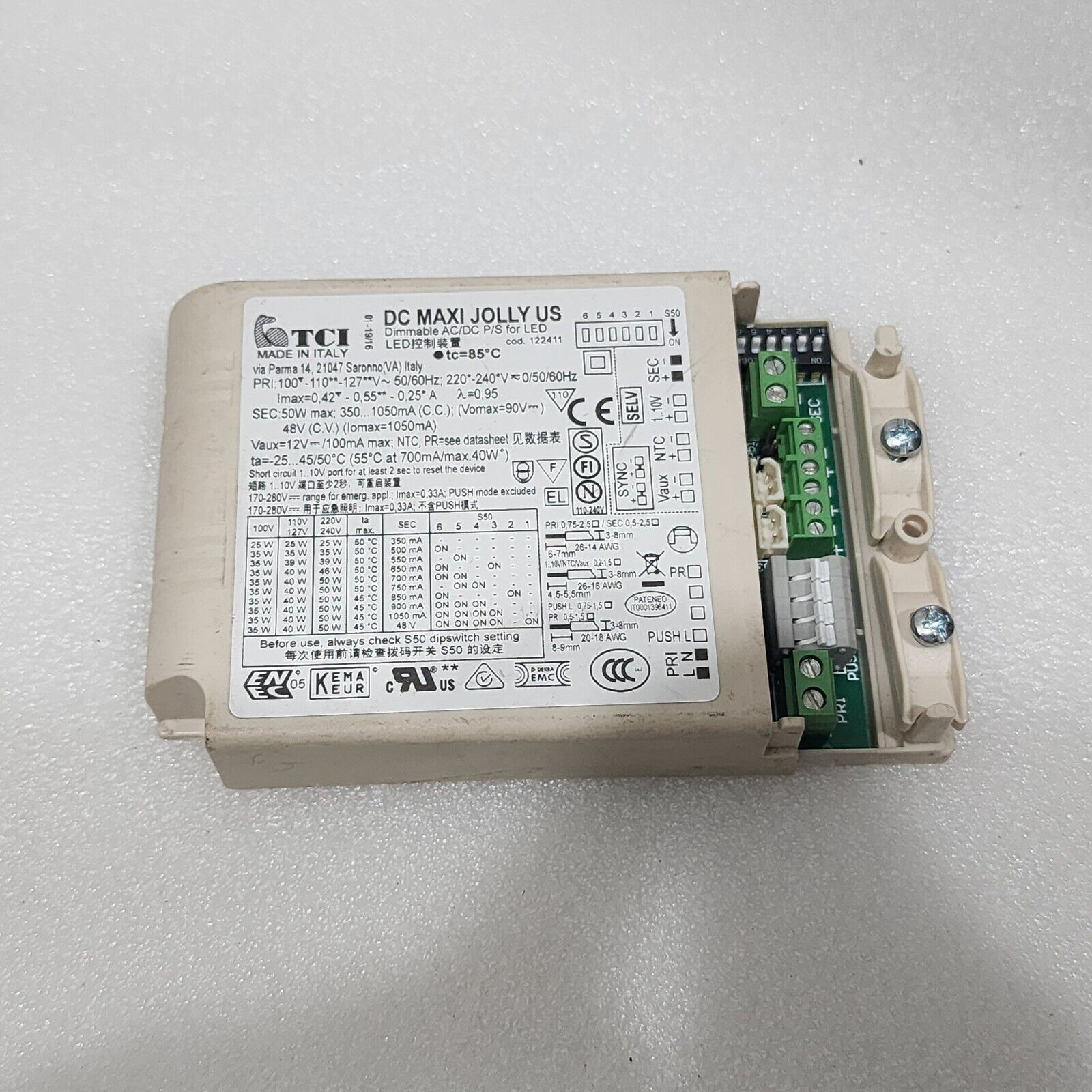 TCI 122411 DIMMABLE AC/DC P/S FOR LED - LED DRIVER