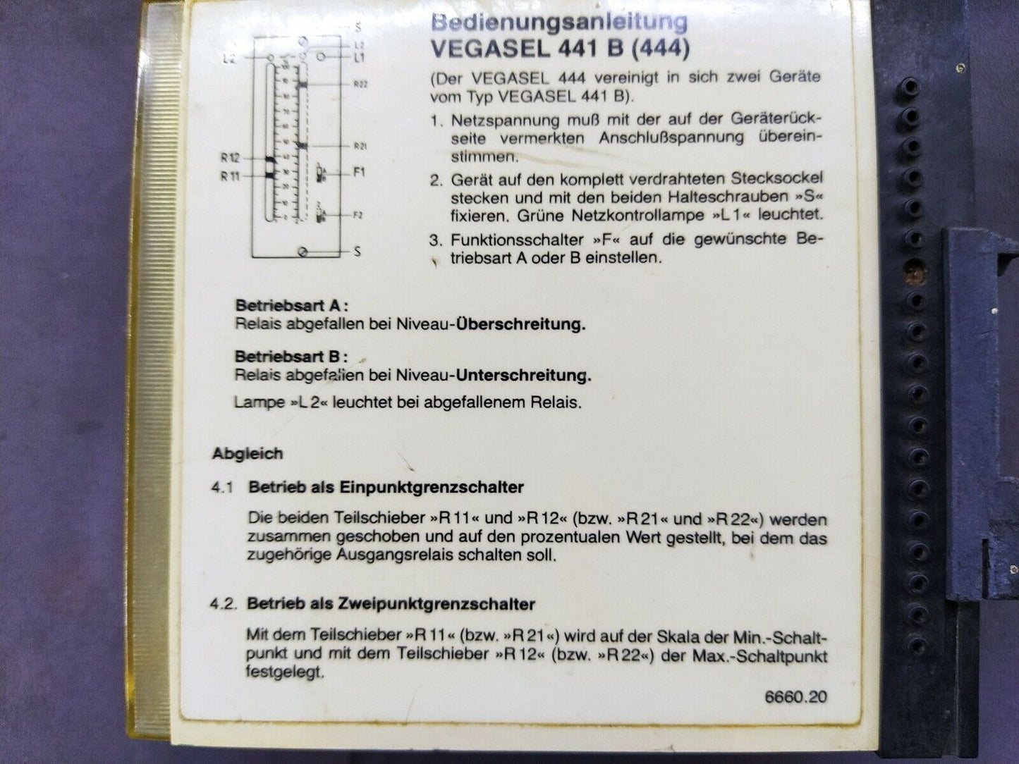 Vegasel 441 B 444 Limit Switch 441B (444)