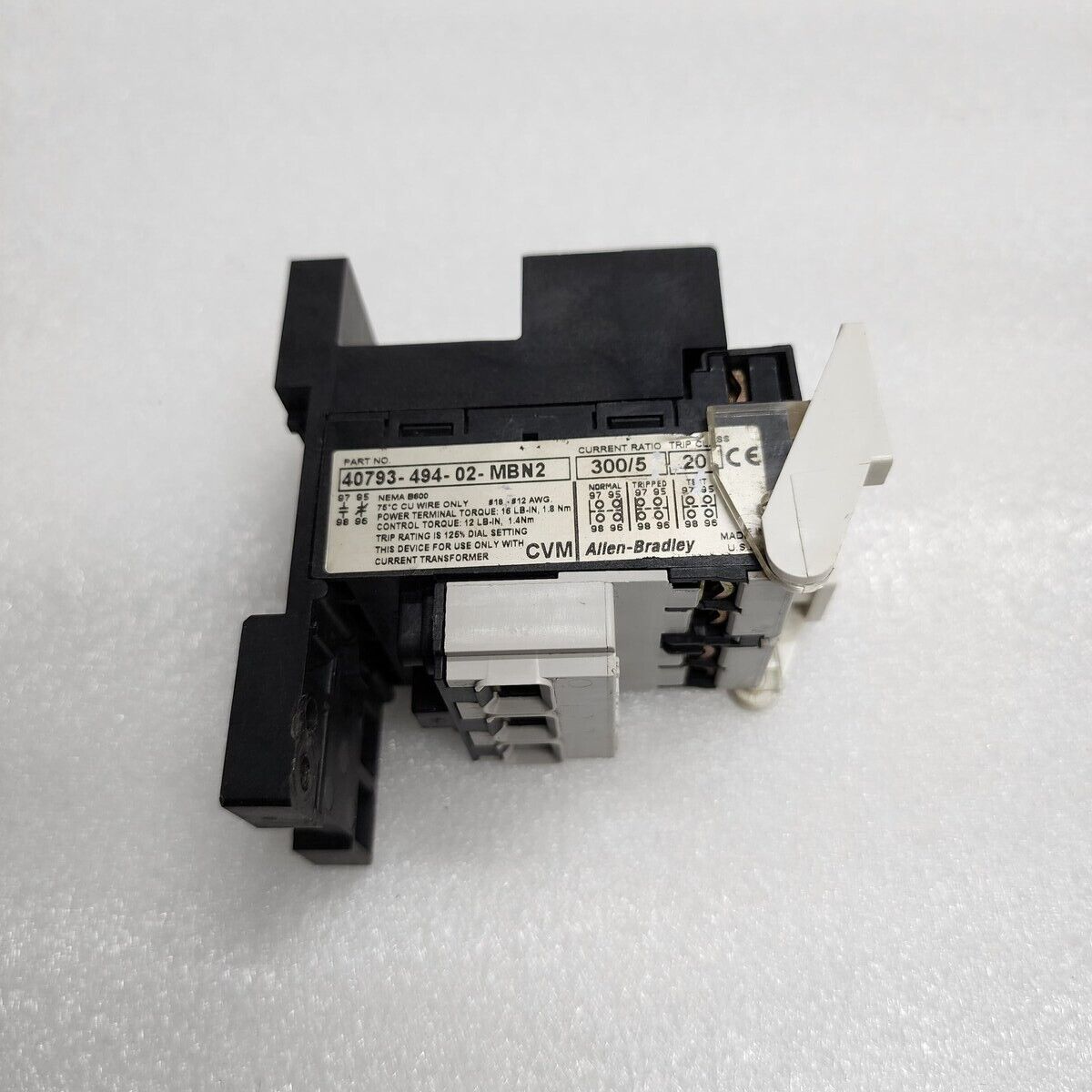 ALLEN BRADLEY 40793-494-02-MBN2 OVERLOAD RELAY 96-300A