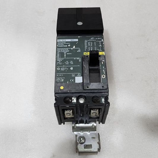SQUARE D FA 15 A  CIRCUIT BREAKER 15A FA26015AB FA/LA MOLDED CASE CIRCUIT BREAKE
