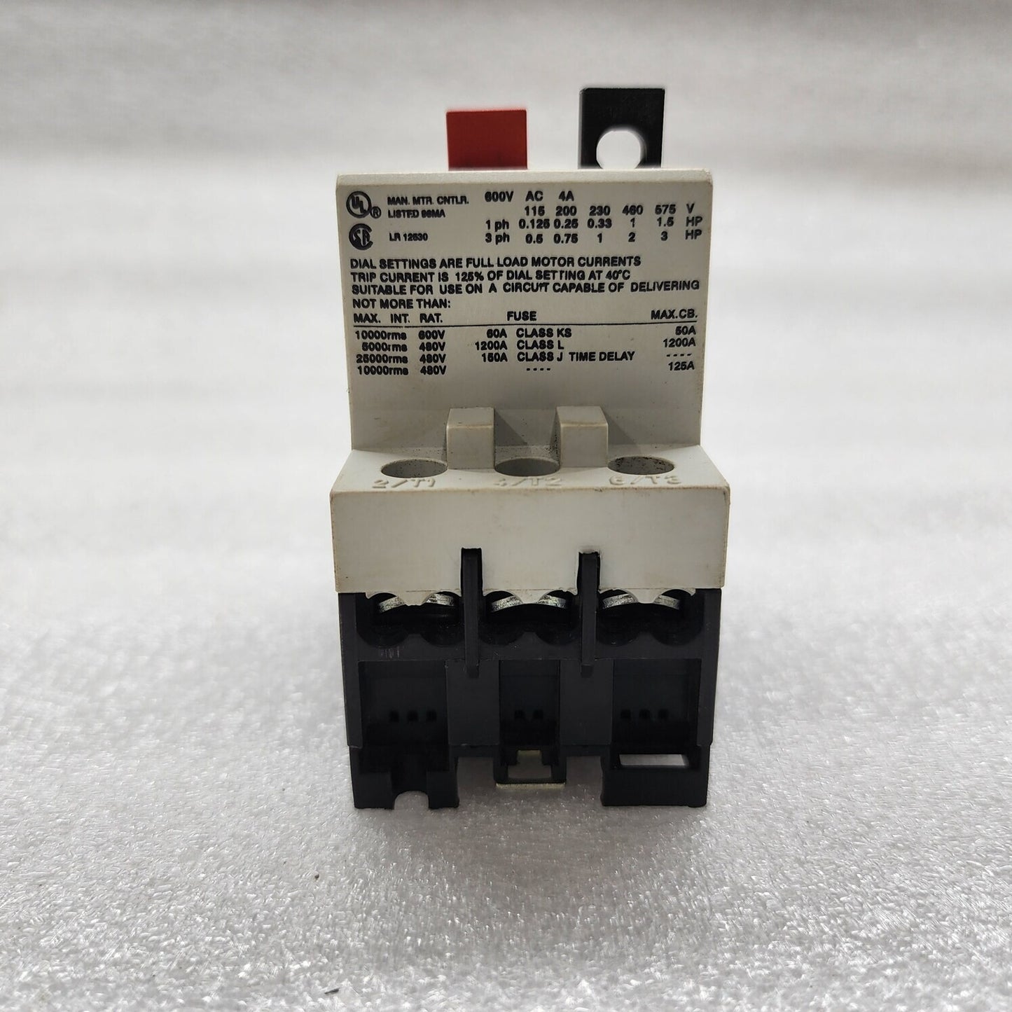 AEG MBS25 MANUAL MOTOR STARTER 910-201-207 2.5-4A