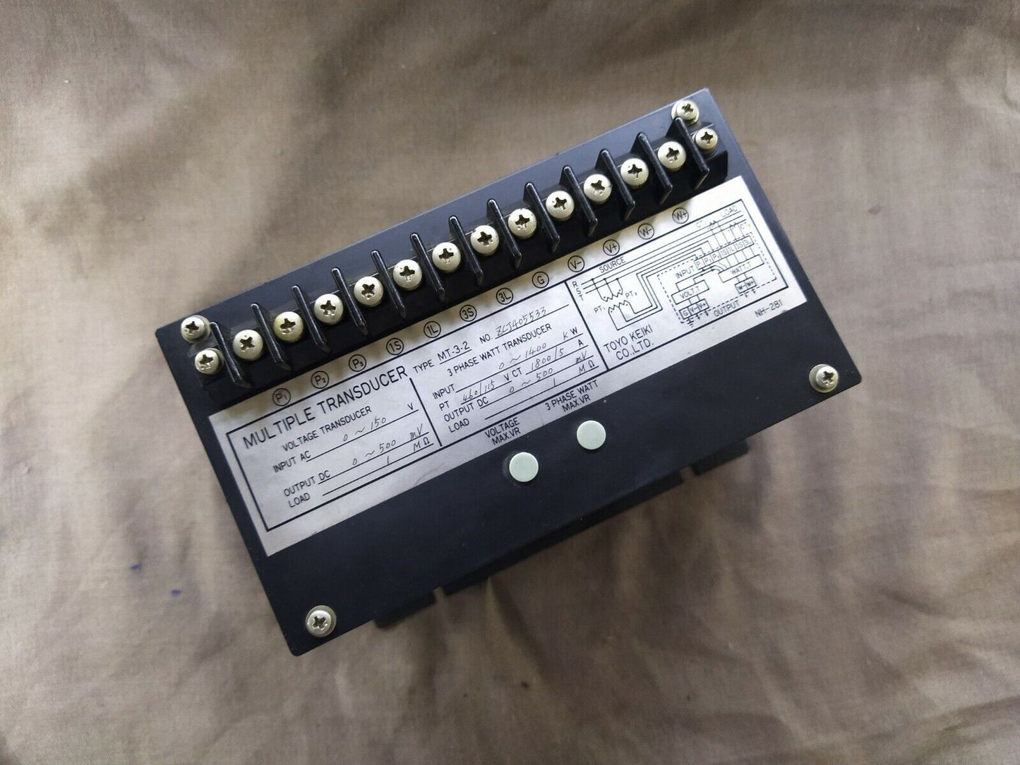 Toyo Keiki MT-3-2 3-Phase Watt Transducer Multiple Transducer