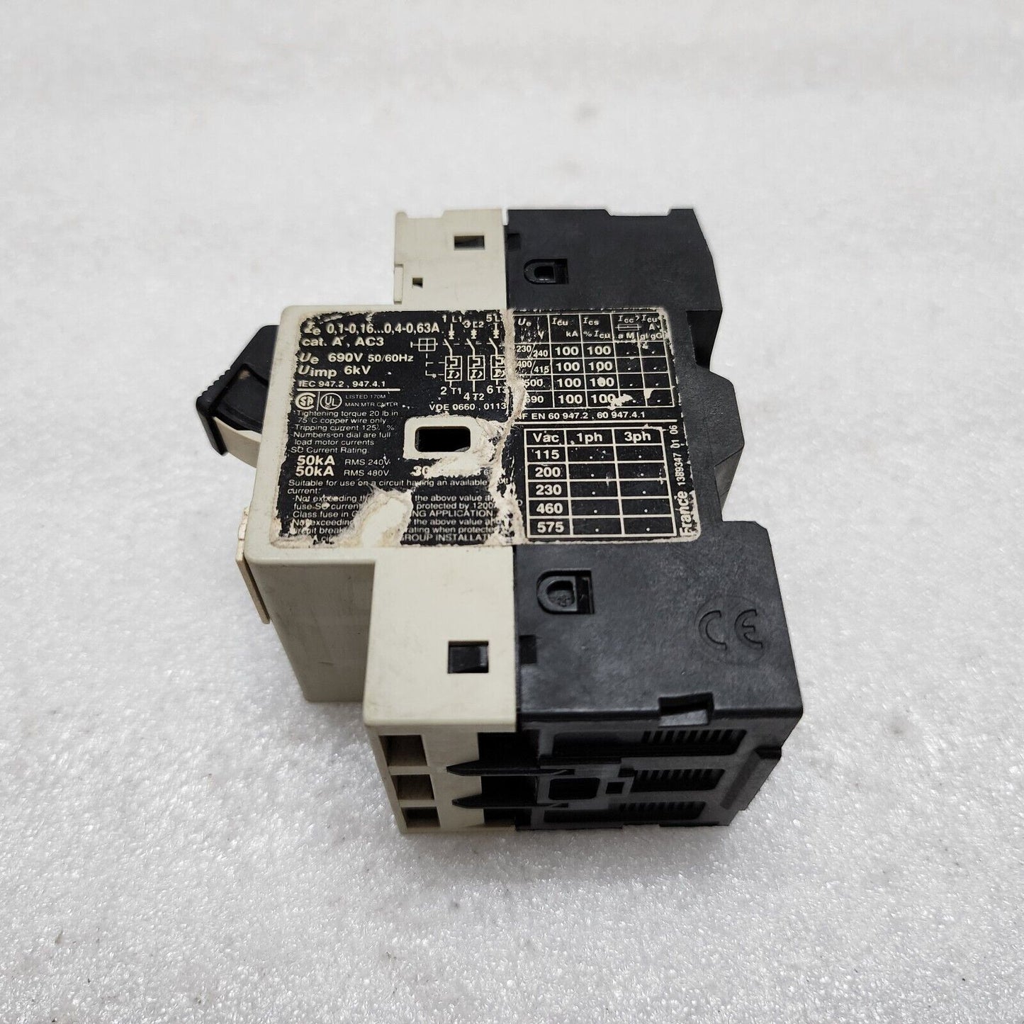 TELEMECANIQUE GV2-M03 CIRCUIT BREAKER MOTOR PROTECTION 0.25-0.4A LOT OF 30 UNIT