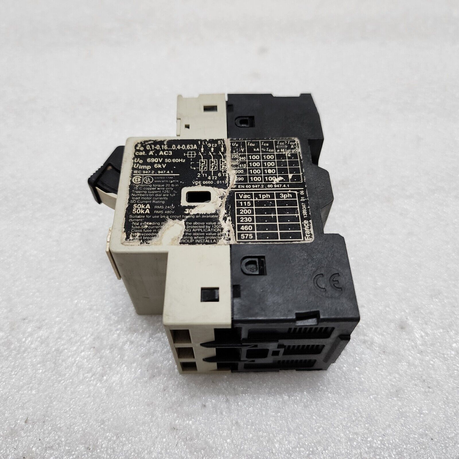 TELEMECANIQUE GV2-M03 CIRCUIT BREAKER MOTOR PROTECTION 0.25-0.4A LOT OF 30 UNIT