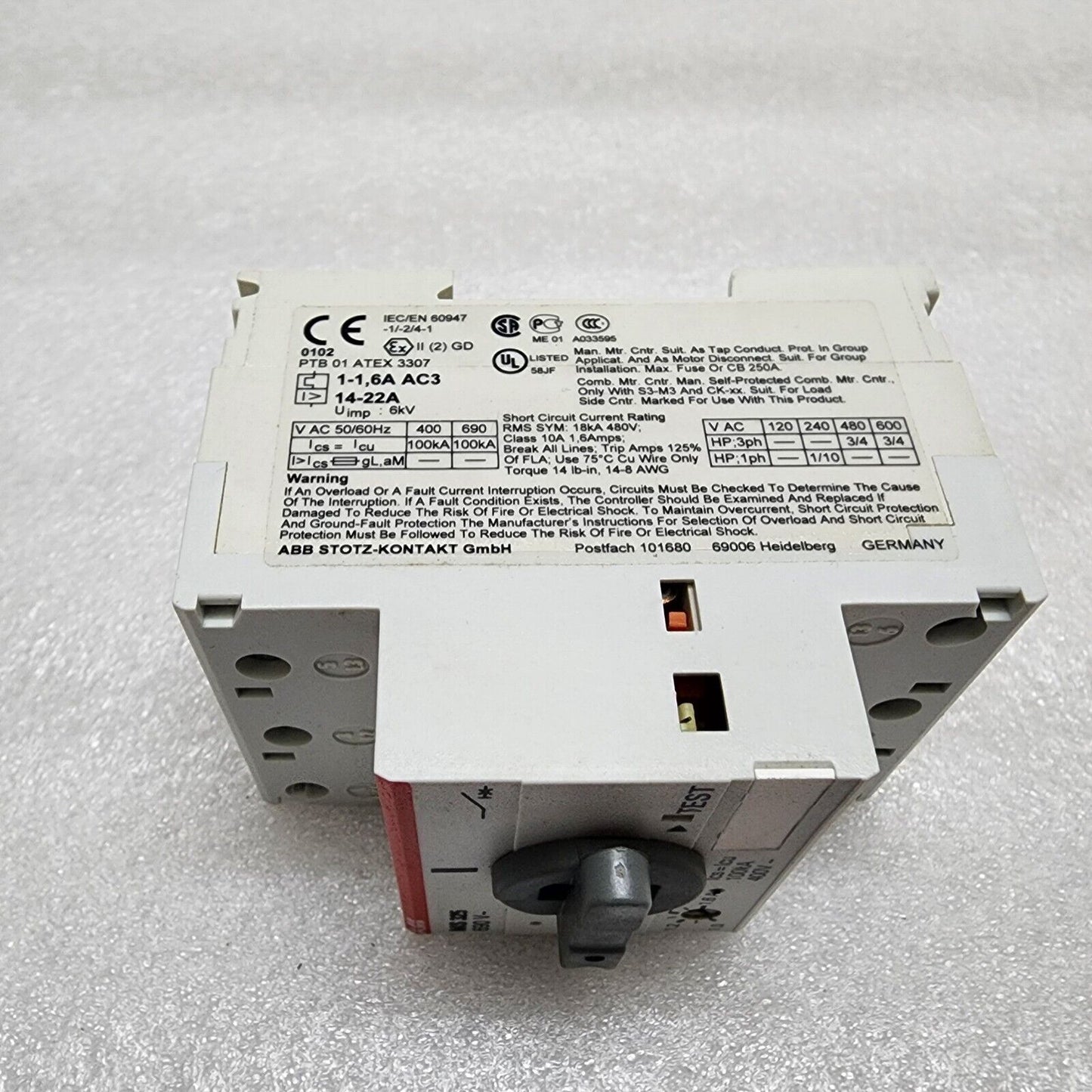 ABB MS325 690V 1SAM150000R1006 MANUAL MOTOR STARTER