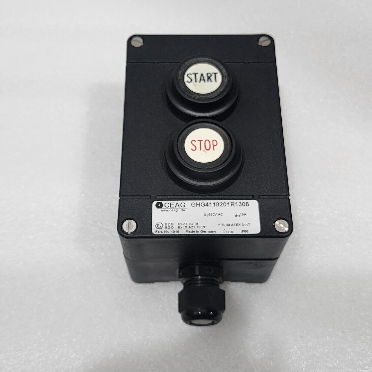 CEAG GHG4118201R1308 PUSH BUTTON STATION M20 1NO/1NC EATON
