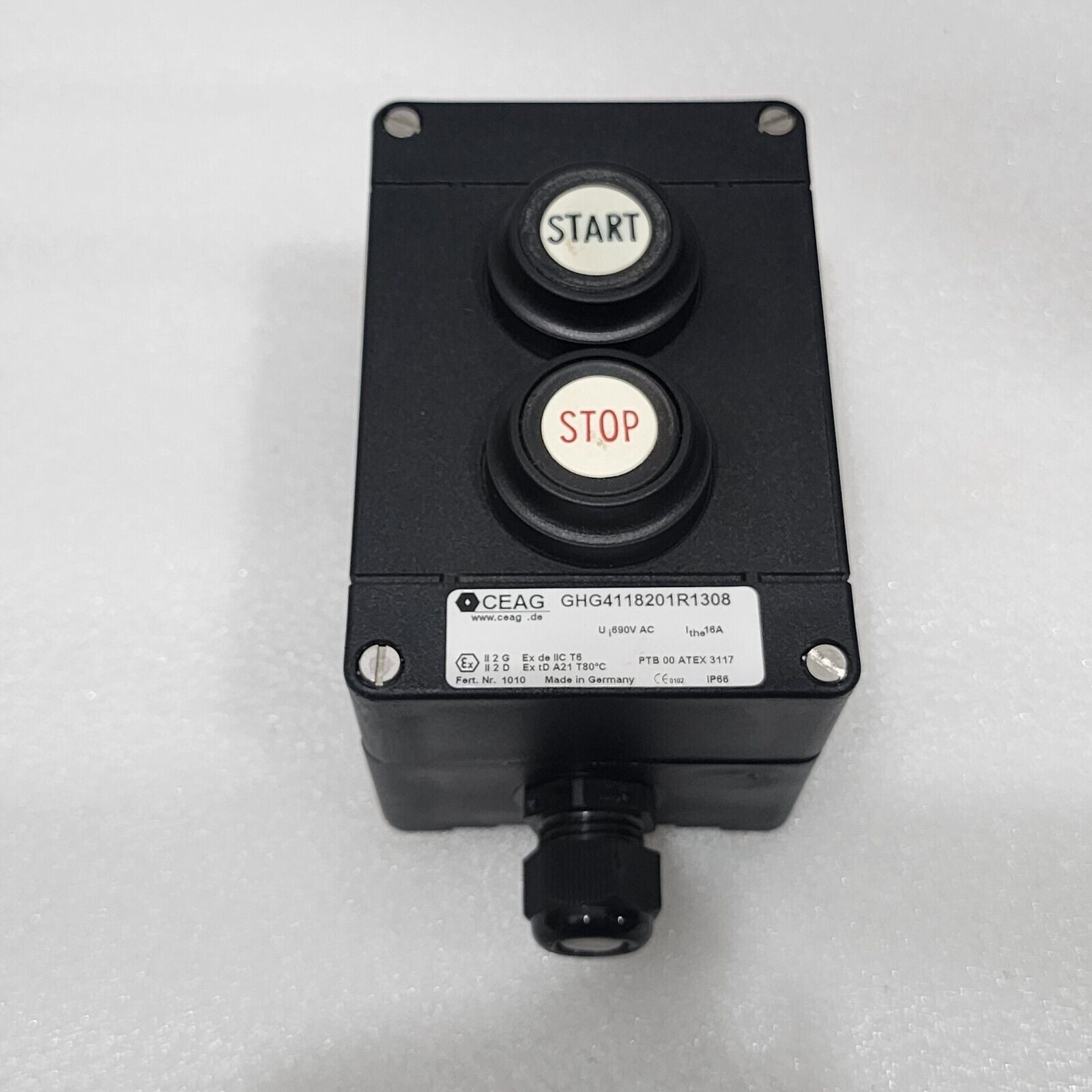 CEAG GHG4118201R1308 PUSH BUTTON STATION M20 1NO/1NC EATON