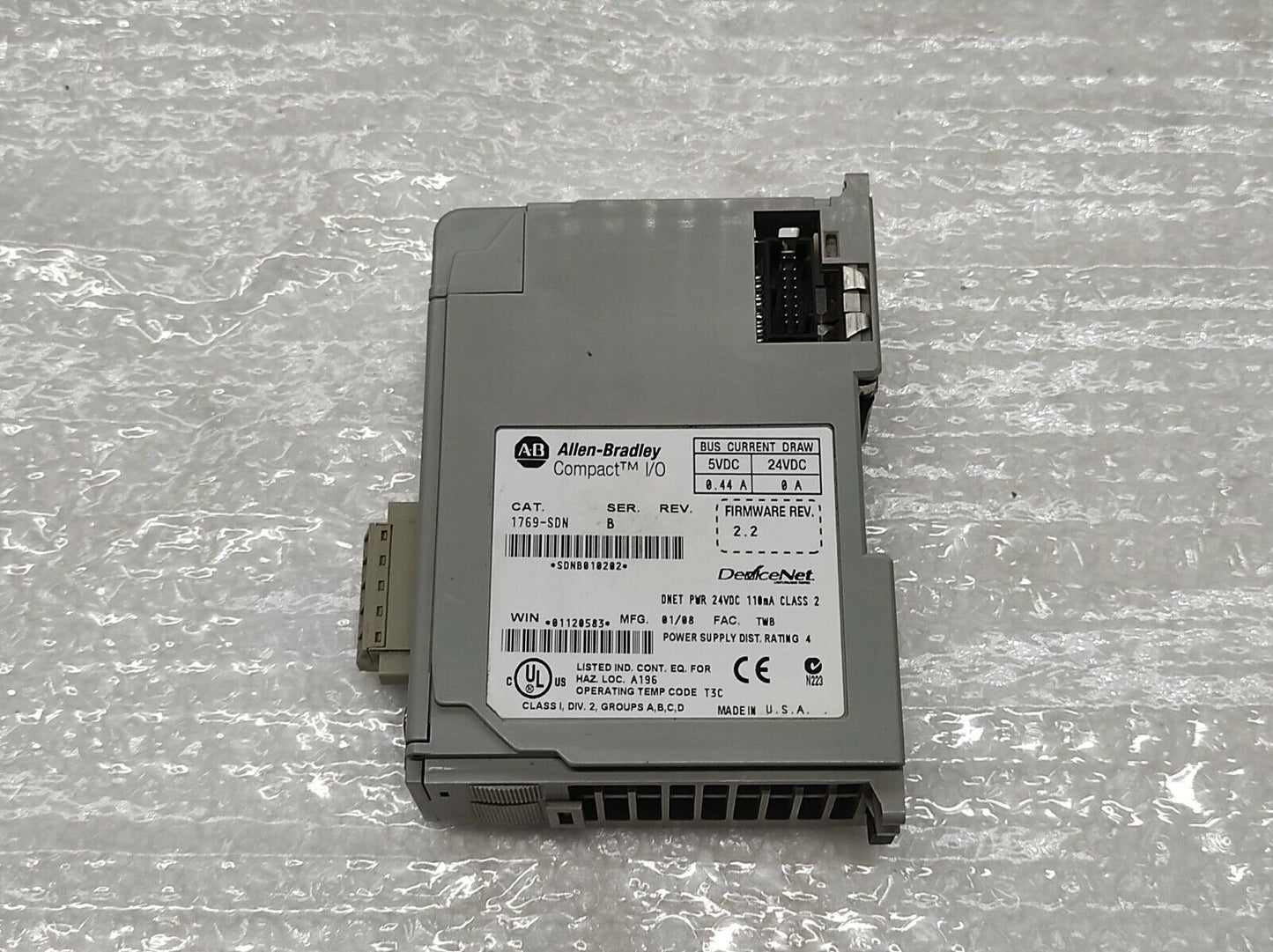 Allen Bradley CAT 1769-SDN Device Net Scanner Module Series B