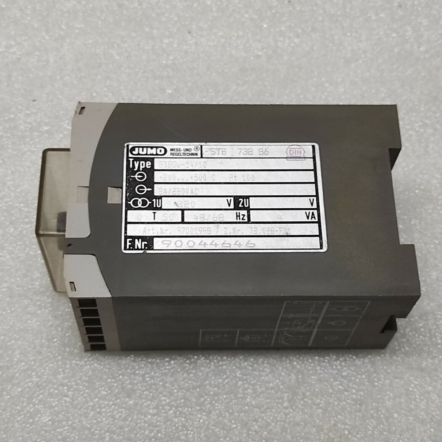 JUMO STBOW-54/10 TEMPERATURE LIMITER STB 732 86 97001998 220VAC