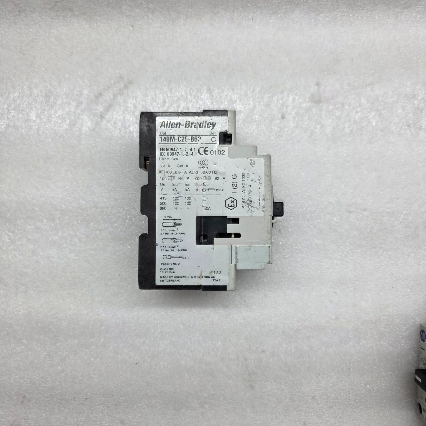 ALLEN BRADLEY CAT 140M-C2E-B63 SER C MOTOR CIRCUIT BREAKER 4.0-6.3 A