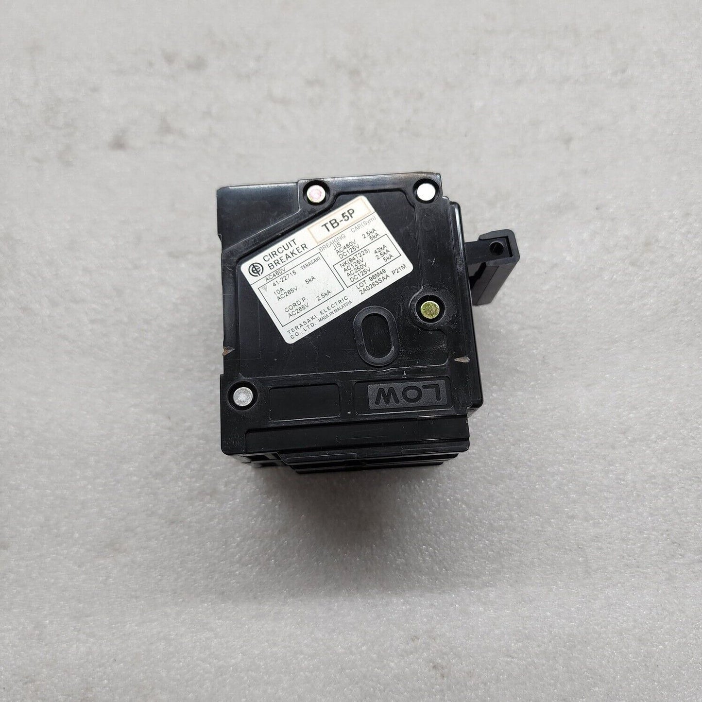 TERASAKI TB-5P 2-POLE BREAKER 10A