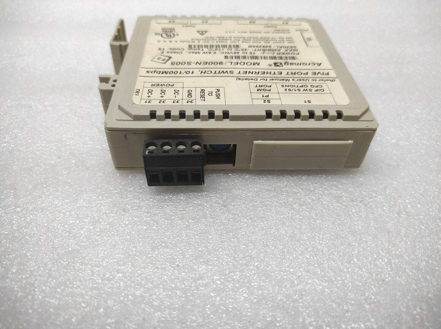 ACROMAG 900EN-S005 ETHERNET SWITCH 15-36VDC