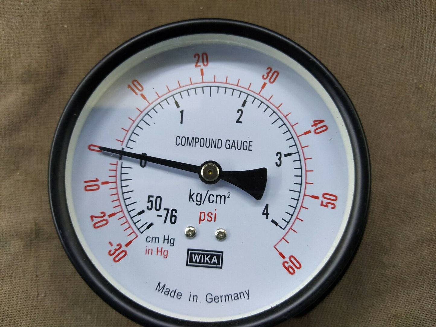 WIKA Compound Gauge 60 PSI/4 KG-CM2