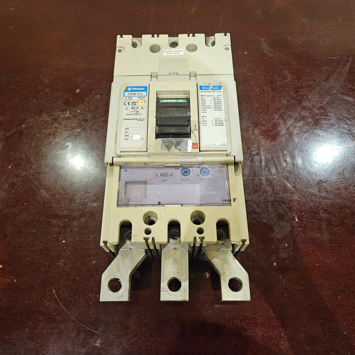TERASAKI H800-NE 3-POLE CIRCUIT BREAKER 800A