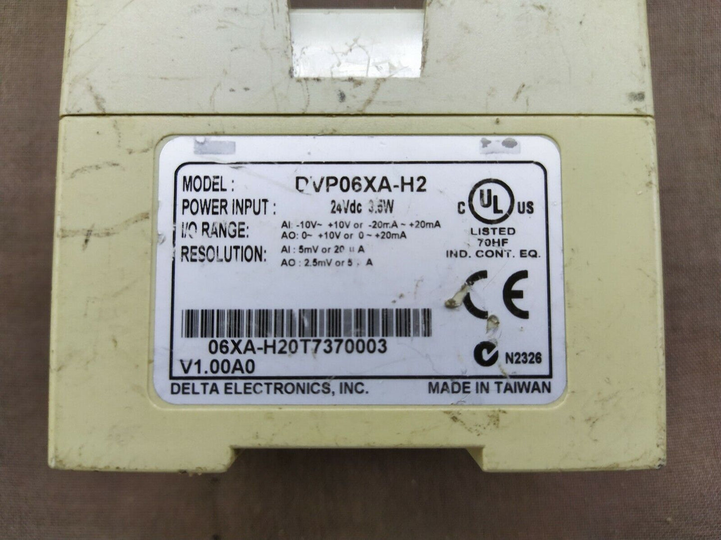 Delta Electronics DVP06XA-H2 DVP-ES2 I/O Module DVP06XAH2 24 VDC 3.6W