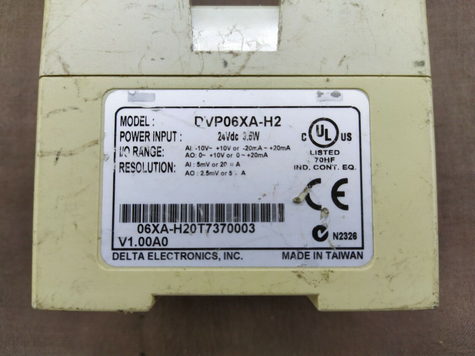 Delta Electronics DVP06XA-H2 DVP-ES2 I/O Module DVP06XAH2 24 VDC 3.6W