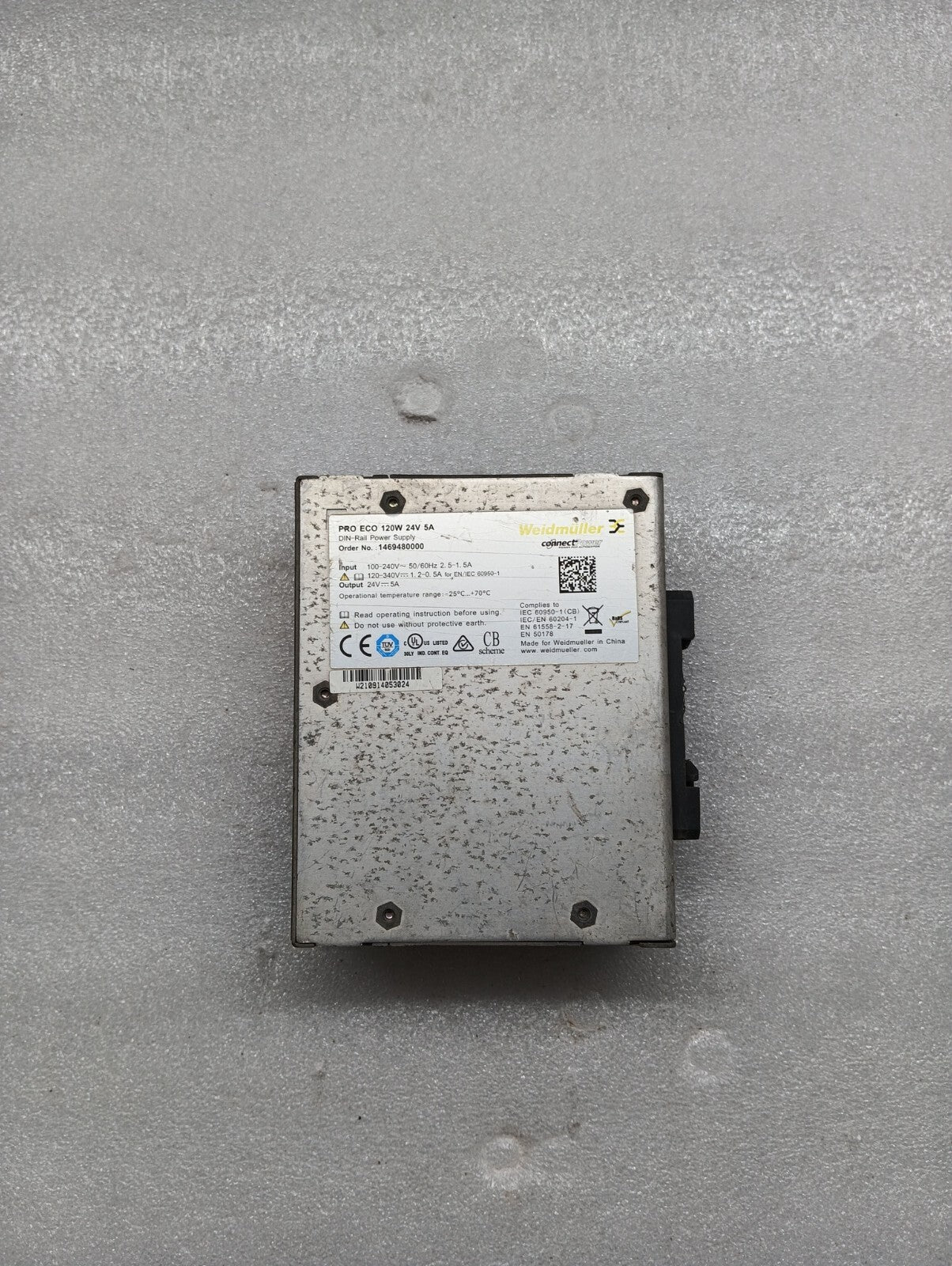 WEIDMULLER PRO ECO 120W 24V 5A POWER SUPPLY 1469480000