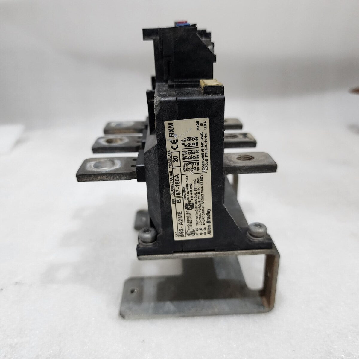 ALLEN BRADLEY CAT 592-A2ME SER B THERMAL OVERLOAD RELAY 57-180A