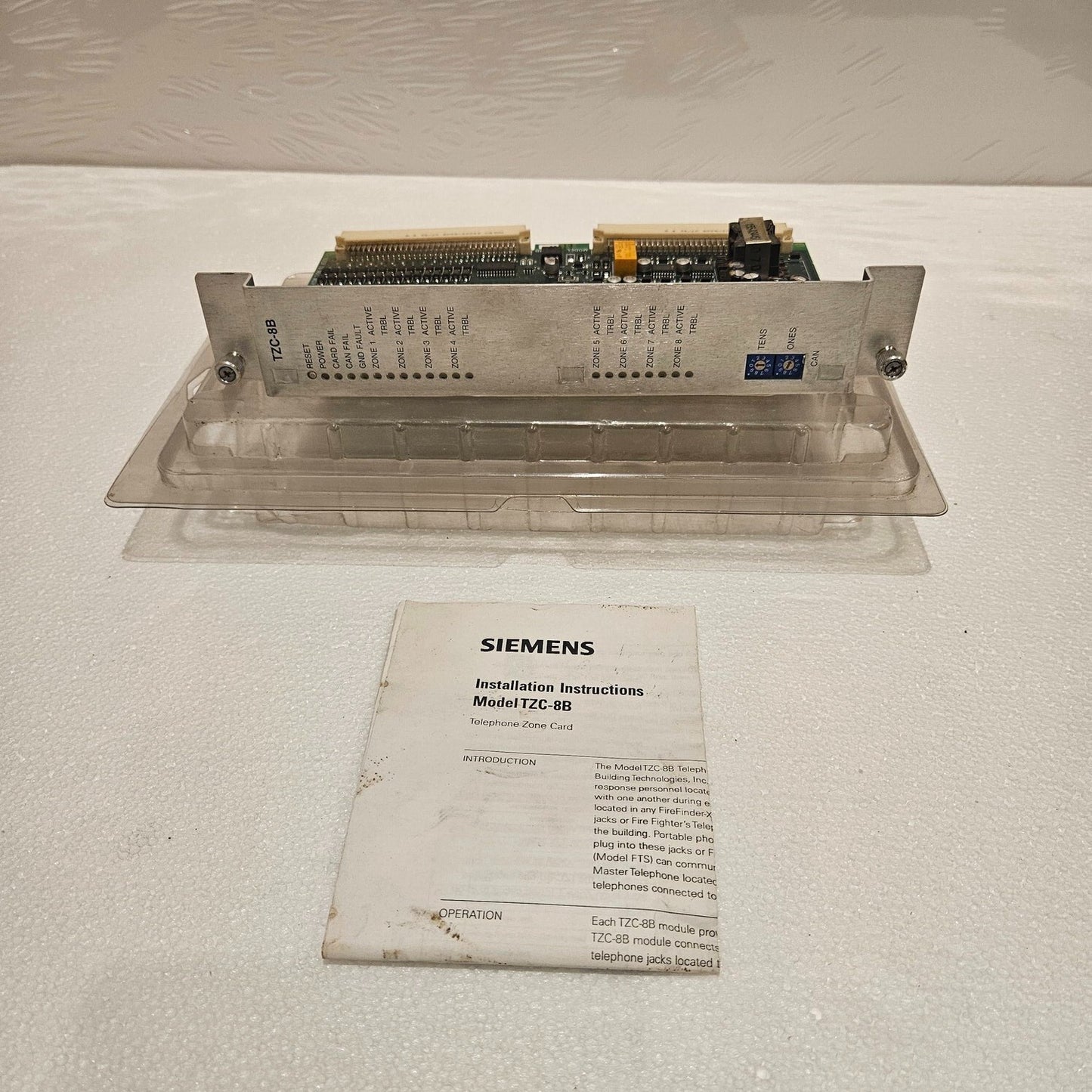 SIEMENS TZC-8B TELEPHONE ZONE CARD 500-034110