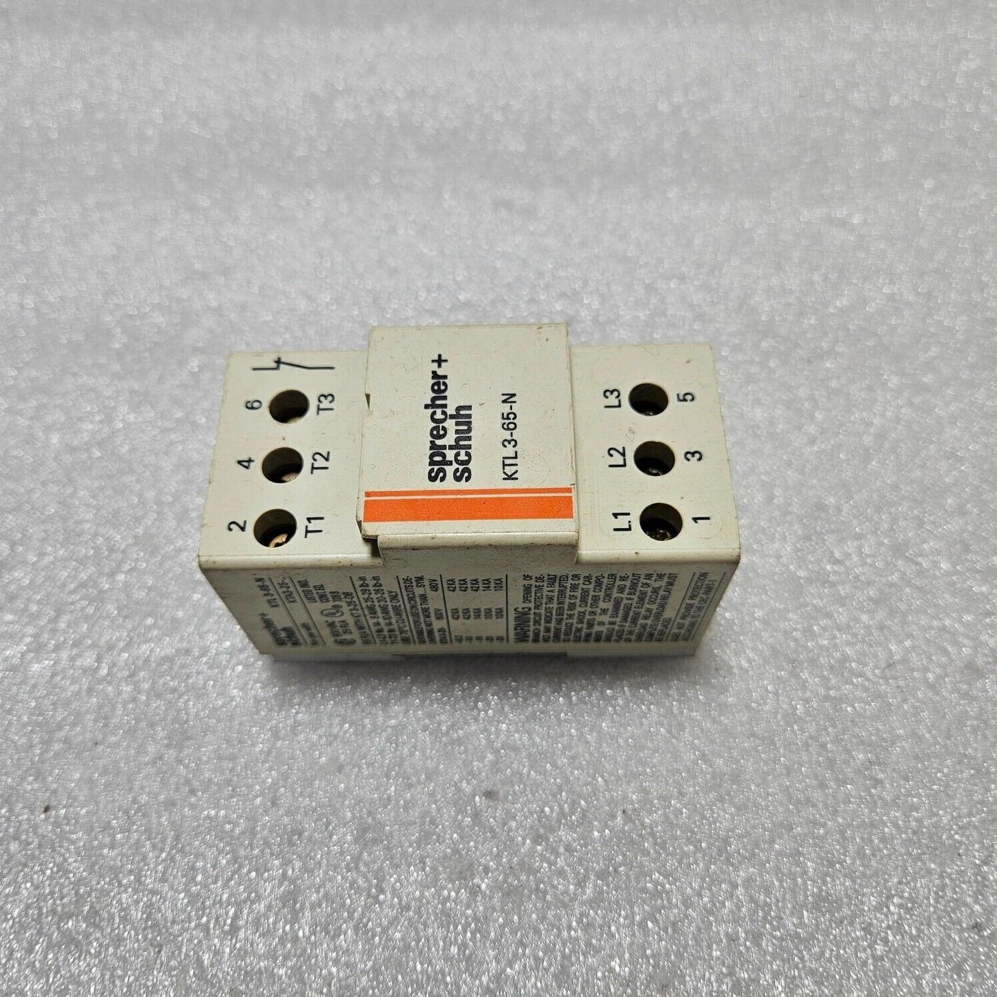 SPRECHER + SCHUH KTL3-65-N 3-POLE CONTACTOR 65A