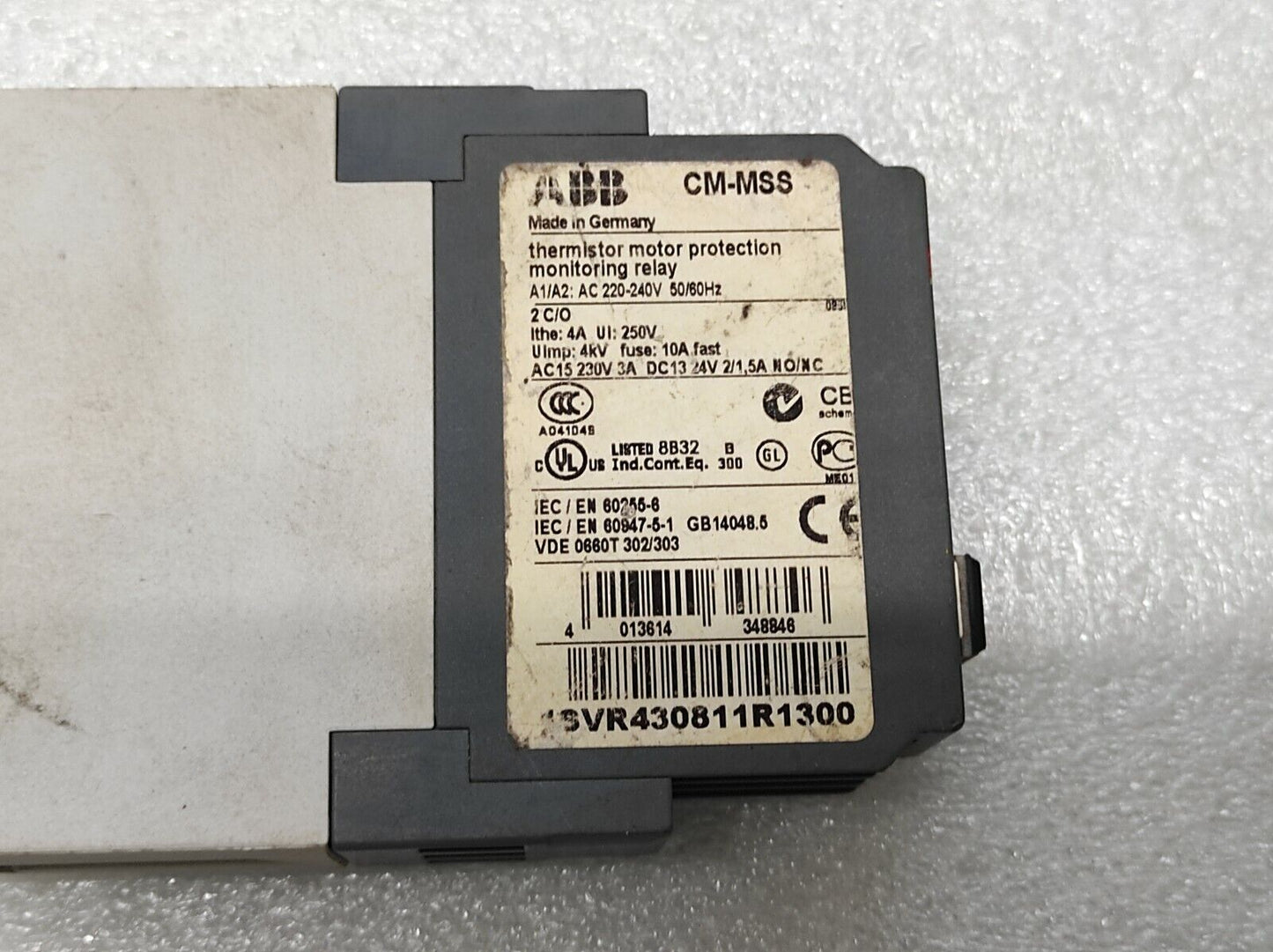 ABB CM-MSS THERMISTOR MOTOR PROTECTION RELAY 1SVR430811R1300