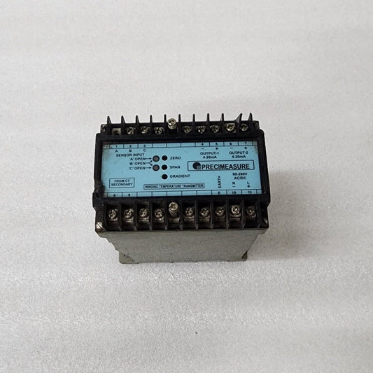 PRECIMEASURE 2220-R2 WINDING TEMPERATURE TRANSMITTER INDICATOR 90-260V AC/DC