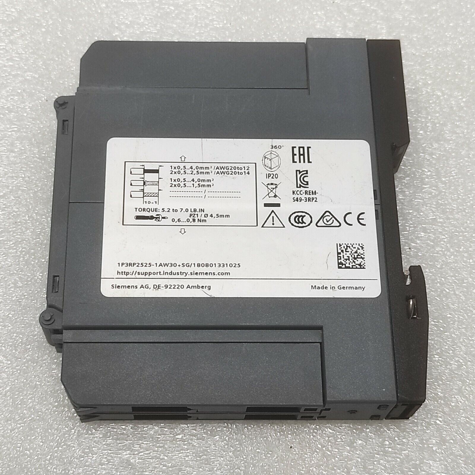 SIEMENS 3RP2525-1AW30 TIME RELAY 12-240V AC/DC