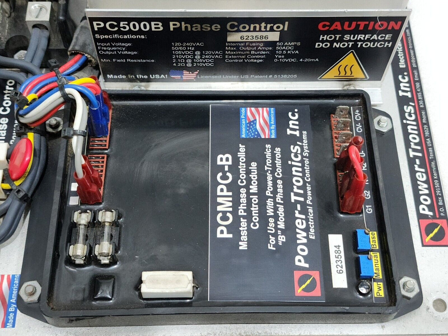 POWER TRONICS PCMPC-B MASTER OHASE CONTROLLER CONTROL MODULE PC500B 120-2240VAC