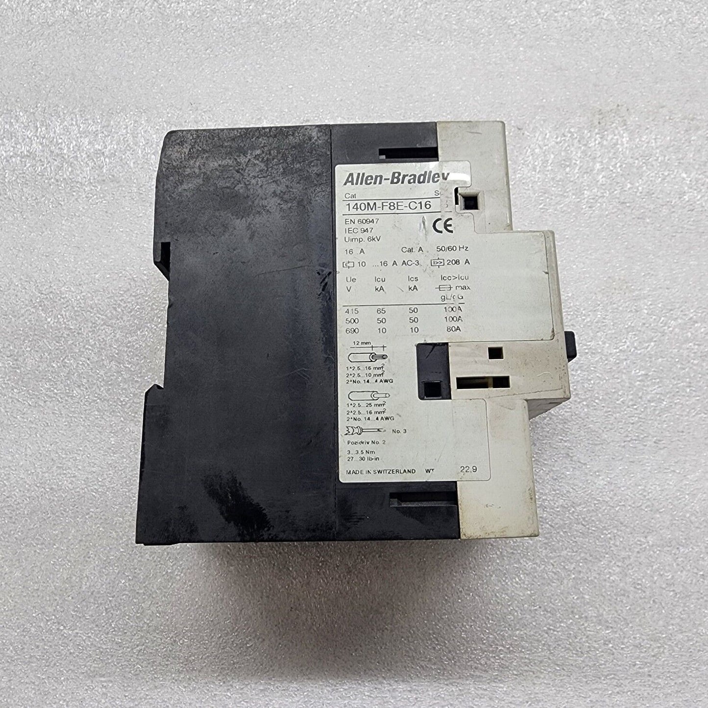 ALLEN BRADLEY CAT 140M-F8E-C16 MOTOR PROTECTION CIRCUIT BREAKER 10-16A