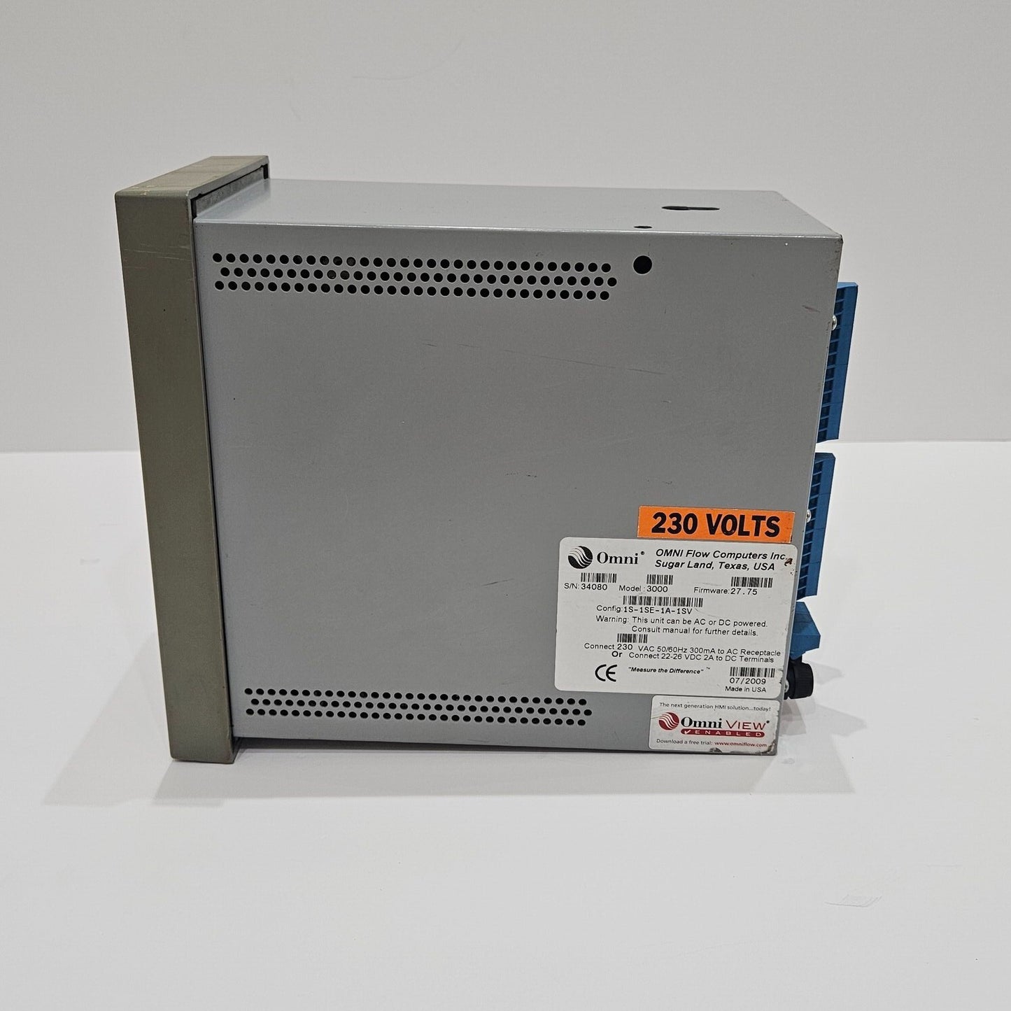 OMNI FLOW COMPUTERS 3000 FW 27.75 CONFIG 1S-1SE-1A-1SV